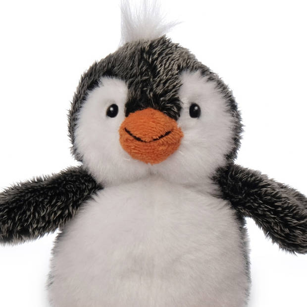 Inware pluche pinguin knuffeldier - grijs/wit - staand - 13 cm - Knuffel zeedieren