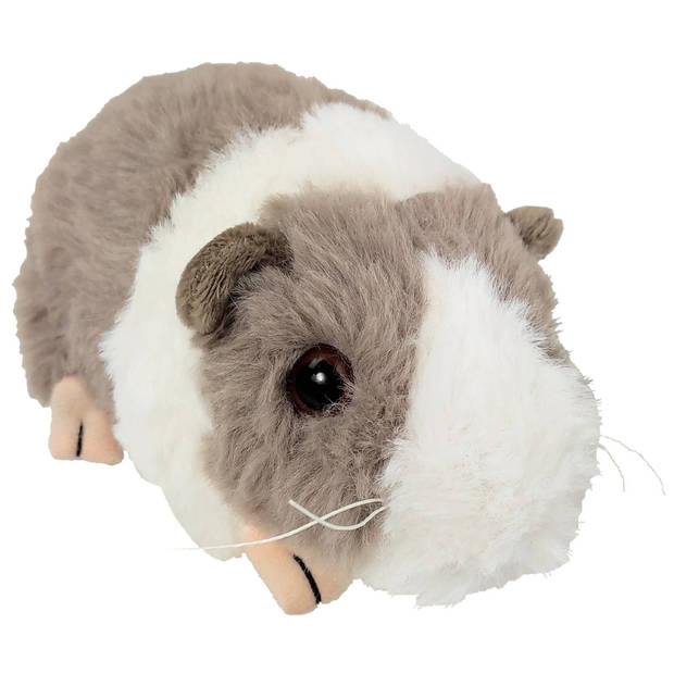 Inware pluche cavia knuffeldier - grijs/wit - staand - 15 cm - Knuffeldier