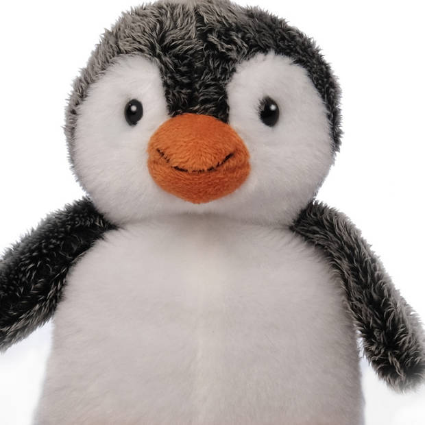 Inware pluche pinguin knuffeldier - grijs/wit - staand - 16 cm - Knuffel zeedieren