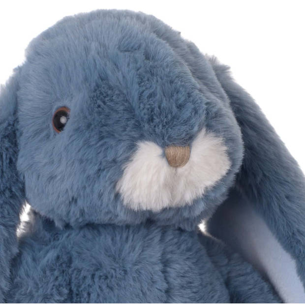 Bukowski pluche konijn knuffeldier - blauw - staand - 30 cm - Knuffel huisdieren