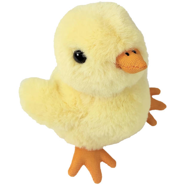 Inware pluche kuikentje knuffeldier - geel - 6 cm - Knuffel boederijdieren