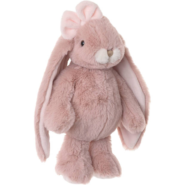 Bukowski pluche konijn knuffeldier - oud roze - staand - 30 cm - Knuffel huisdieren