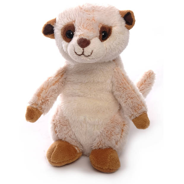 Inware pluche stokstaartje knuffeldier - beige - staand - 20 cm - Knuffeldier