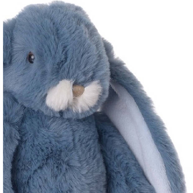 Bukowski pluche konijn knuffeldier - blauw - staand - 22 cm - Knuffel huisdieren