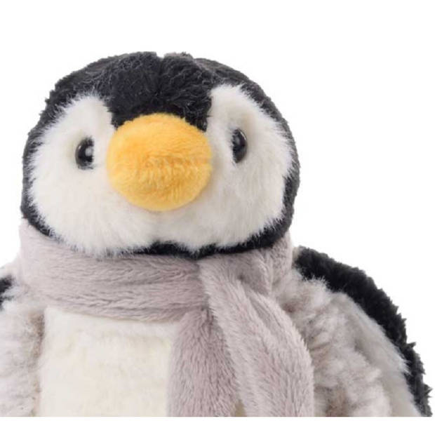 Bukowski pluche pinguin knuffeldier - grijs/wit - staand - 15 cm - Knuffel zeedieren
