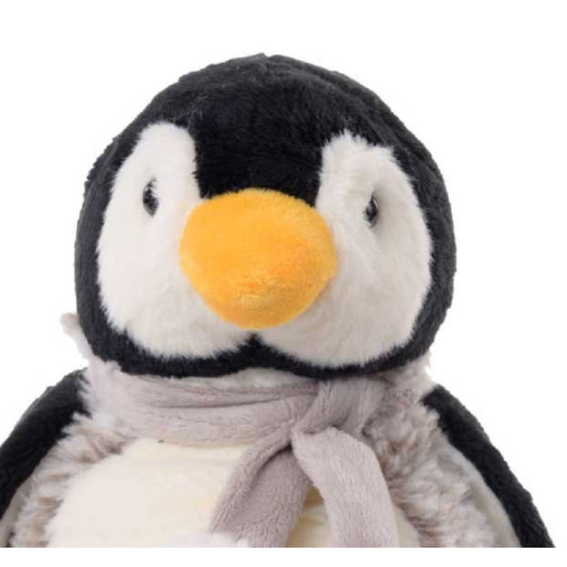 Bukowski pluche pinguin knuffeldier - grijs/wit - staand - 25 cm - Knuffel zeedieren