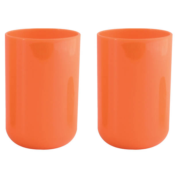 Drinkbeker/limonadebeker - 4x - PS kunststof - oranje - 490 ml - Bekers