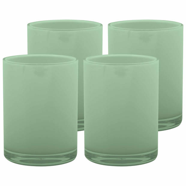 Drinkbeker/limonadebeker - 4x - luxe kunststof - groen - 440 ml - Bekers