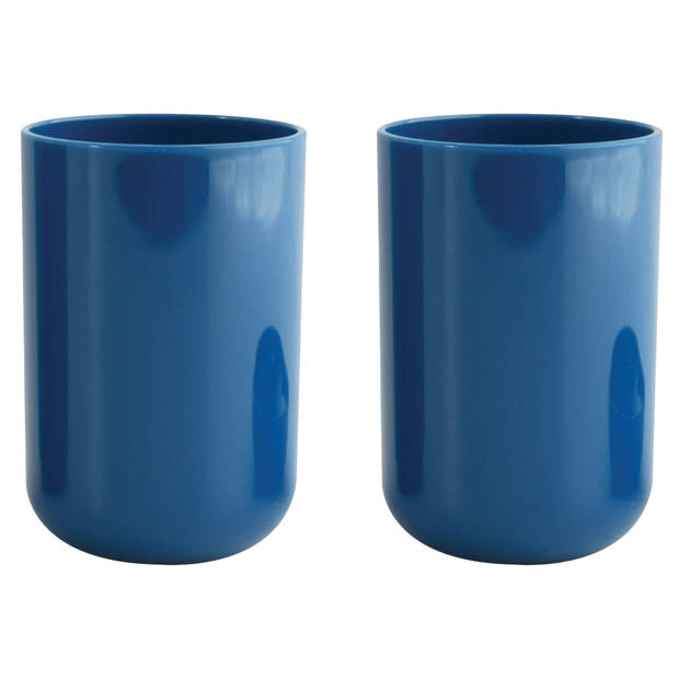 Drinkbeker/limonadebeker - 4x - PS kunststof - donkerblauw - 490 ml - Bekers