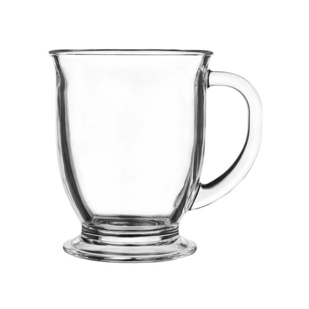 Glasmark Theeglazen/koffie glazen Bristol - transparant glas - 6x stuks - 400 ml - Koffie- en theeglazen