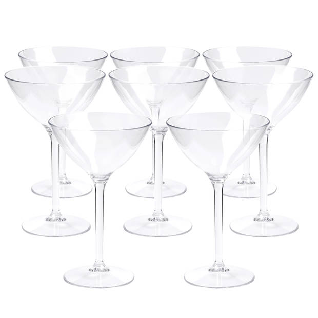 Depa Cocktail glas - 12x - transparant - onbreekbaar kunststof - 300 ml - Cocktailglazen