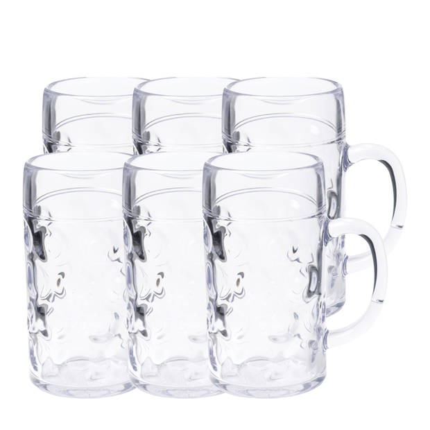 Depa Bierpul onbreekbaar - 8x - transparant - kunststof - 500 ml - Bierglazen