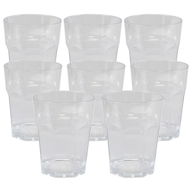 Depa Drinkglas - 8x - transparant - onbreekbaar kunststof - 220 ml - Drinkglazen