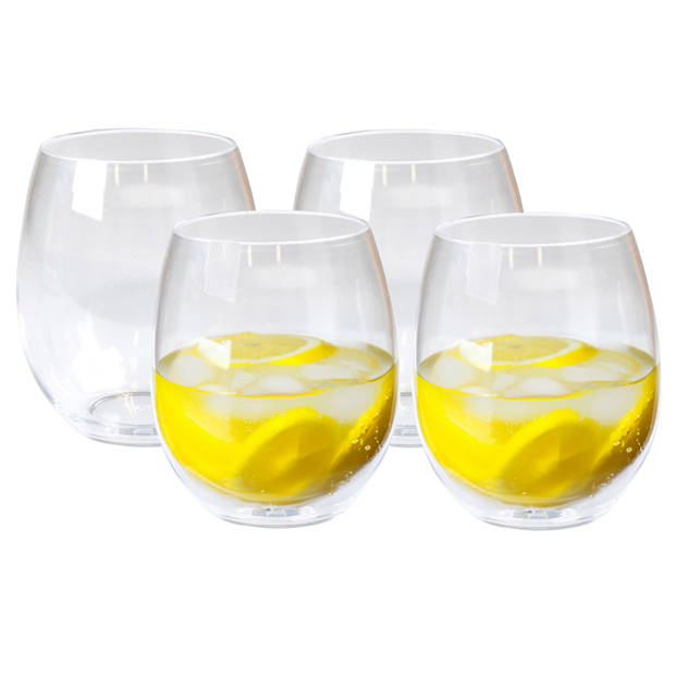 Depa Drinkglas - 8x - transparant - onbreekbaar kunststof - 390 ml - Drinkglazen
