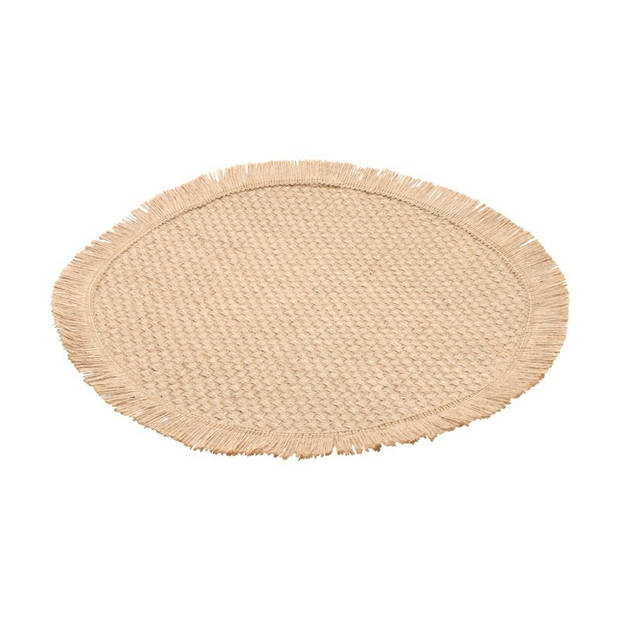 Chaks Placemat - D38 cm - gevlochten - beige - bohemian style - Placemats