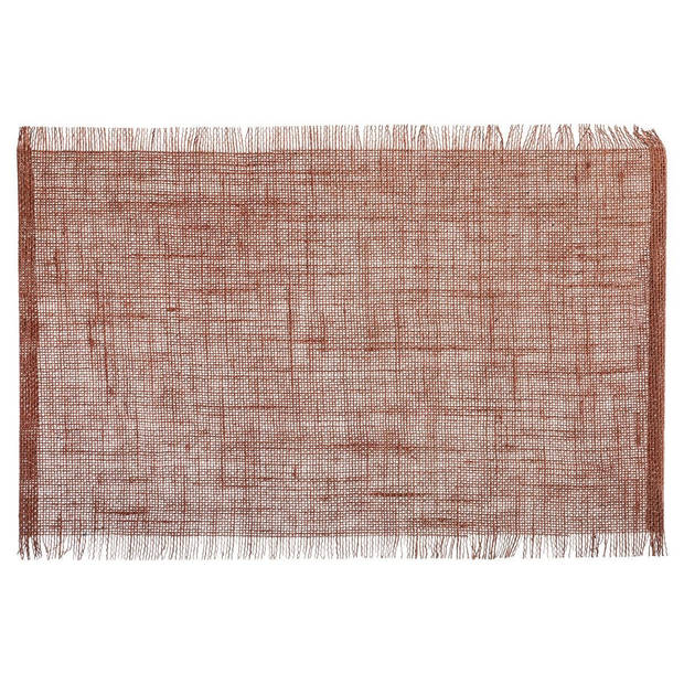 Rechthoekige placemat uni terra bruin jute 45 x 30 cm - Placemats