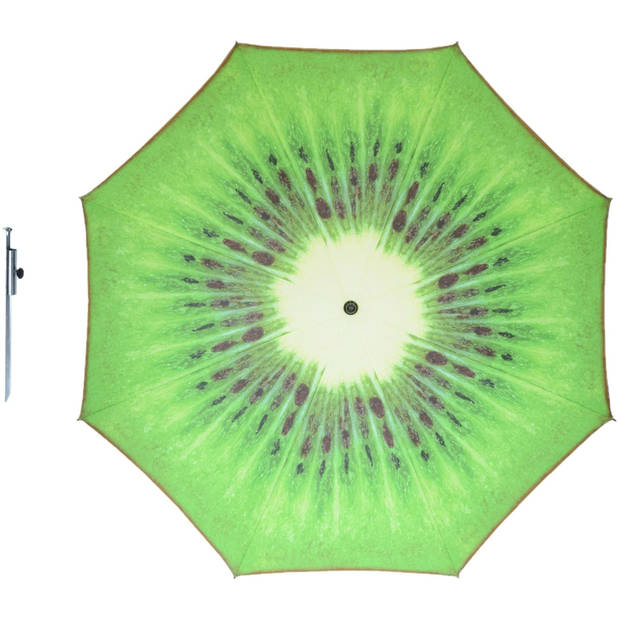 Parasol - Kiwi fruit - D160 cm - incl. draagtas - parasolharing - 49 cm - Parasols