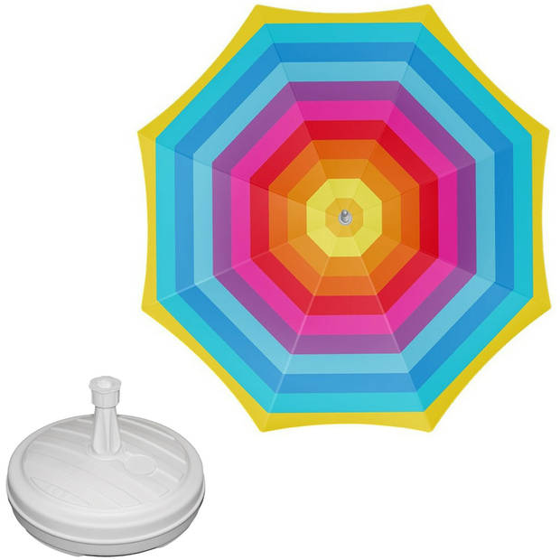 Parasol - Regenboog - D160 cm - incl. draagtas - parasolvoet - 42 cm - Parasols