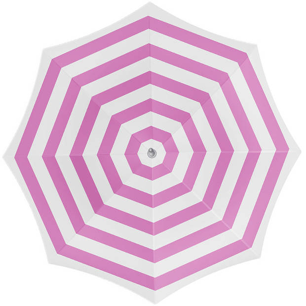 Parasol - Fuchsia/wit - D160 cm - incl. draagtas - parasolvoet - 42 cm - Parasols