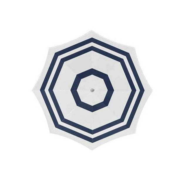Parasol - Wit/blauw - D120 cm - incl. draagtas - parasolvoet - 42 cm - Parasols