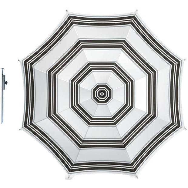 Parasol - Zwart/wit - D160 cm - incl. draagtas - parasolharing - 49 cm - Parasols