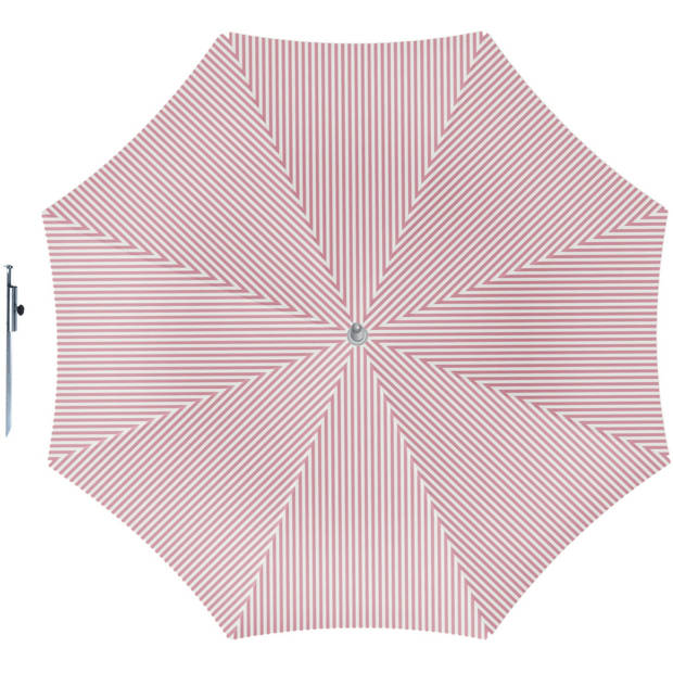 Parasol - Rood/wit - D160 cm - incl. draagtas - parasolharing - 49 cm - Parasols