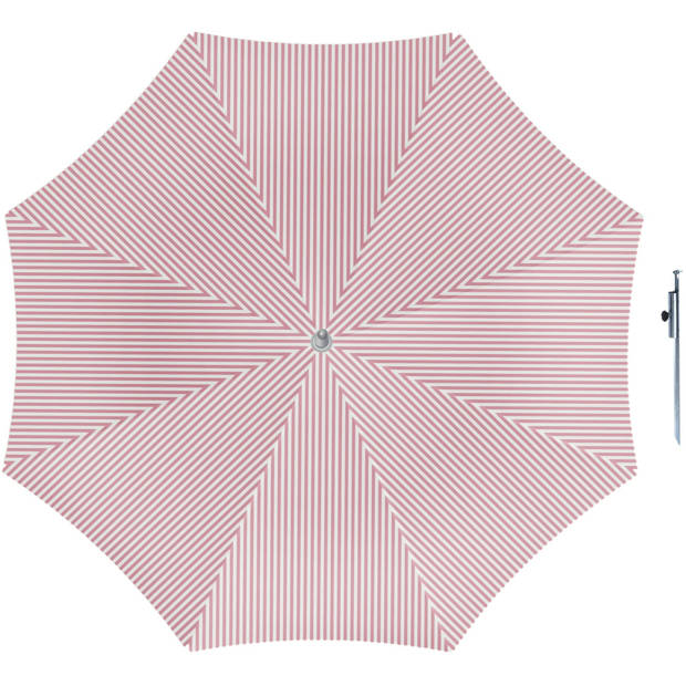 Parasol - Rood/wit - D160 cm - incl. draagtas - parasolharing - 49 cm - Parasols