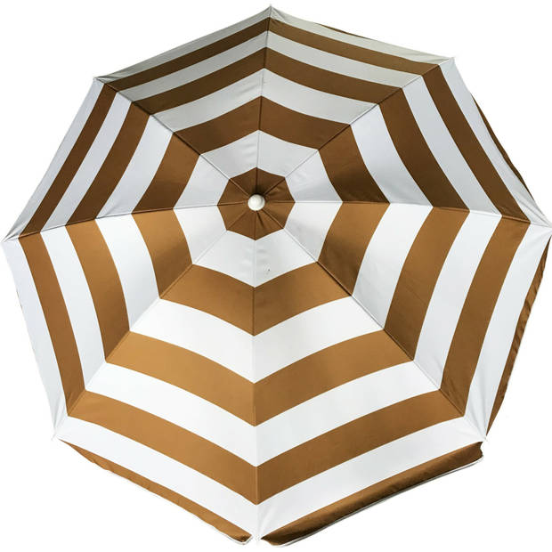 Parasol - Goud/wit - D140 cm - incl. draagtas - parasolvoet - 42 cm - Parasols