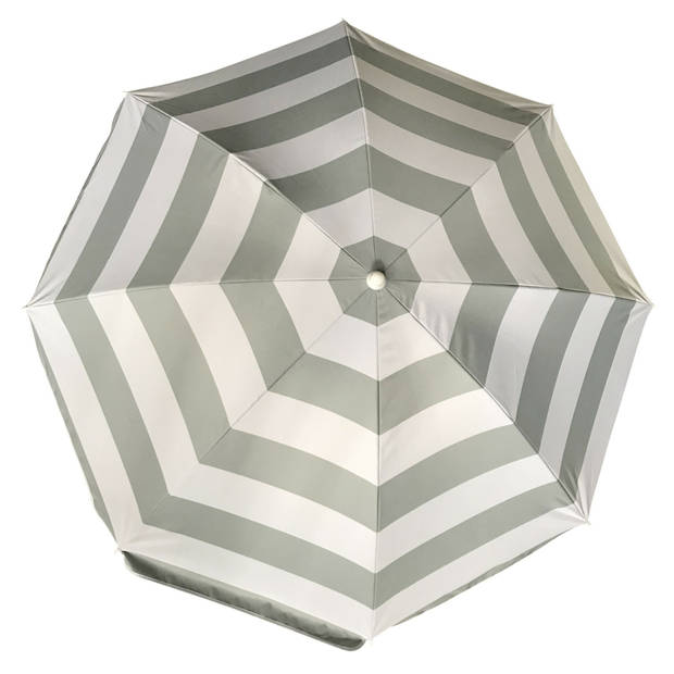 Parasol - Zilver/wit - D120 cm - incl. draagtas - parasolvoet - 42 cm - Parasols