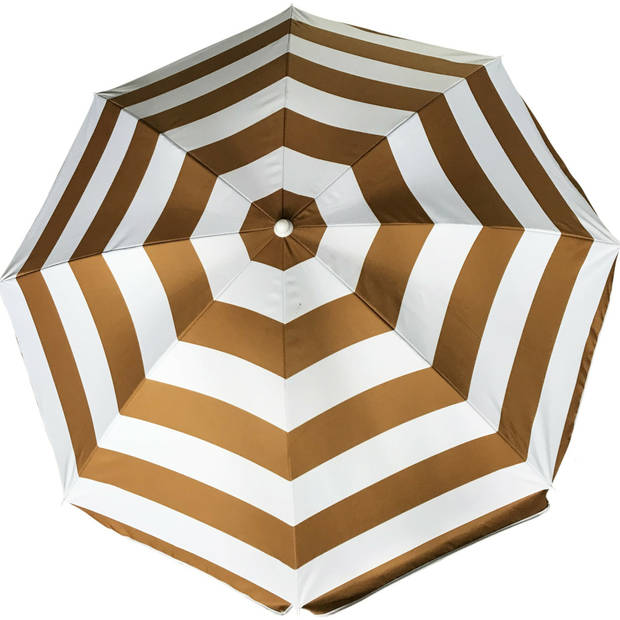 Parasol - Goud/wit - D180 cm - incl. draagtas - parasolvoet - 42 cm - Parasols