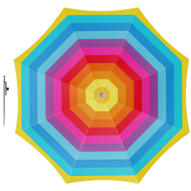 Parasol - Regenboog - D180 cm - incl. draagtas - parasolharing - 49 cm - Parasols