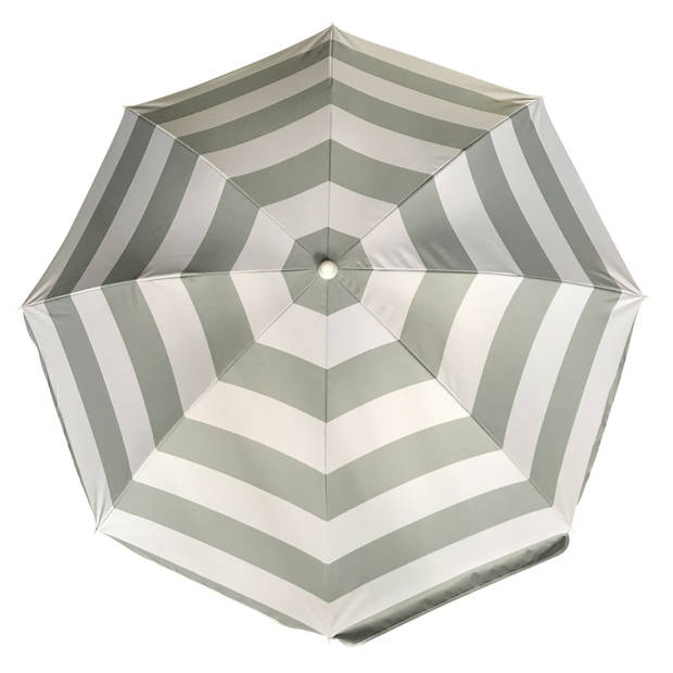 Parasol - Zilver/wit - D180 cm - incl. draagtas - parasolvoet - 42 cm - Parasols