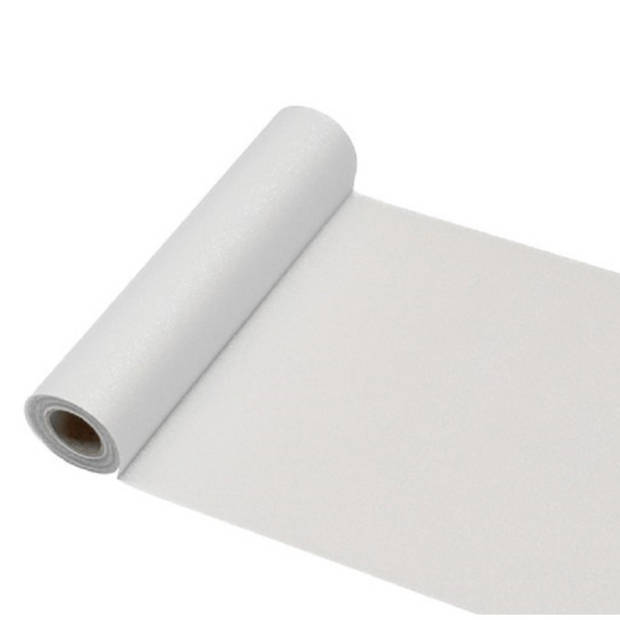 Chaks Tafelloper op rol - witte glitter - 30 x 500 cm - polyester - Feesttafelkleden