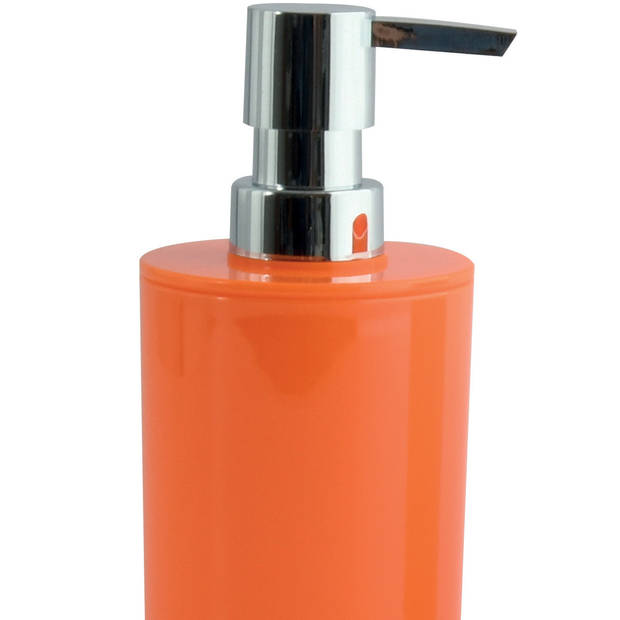 MSV badkamer droogloop mat/tapijt Kiezel - 50 x 80 cm - zelfde kleur zeeppompje - oranje - Badmatjes