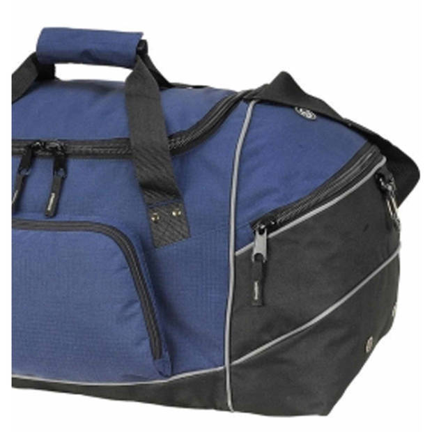 Reistas/weekendtas/sporttas model Daytona - 60 x 31 x 27 cm - 4 vakken - donkerblauw/zwart - Reistas (volwassen)