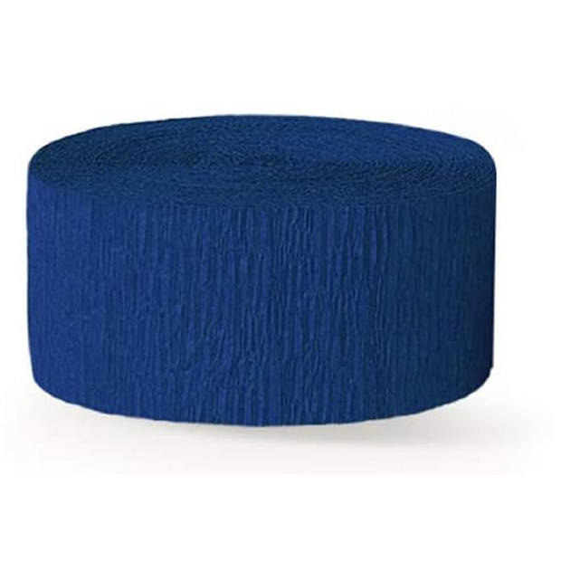 Haza Crepe papier rol - 3x - navy blauw - 200 x 5 cm - brandvertragend - Crepepapier