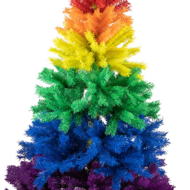 R en W kunst kerstboom - regenboog kleuren - H170 cmA - kunststof - Kunstkerstboom