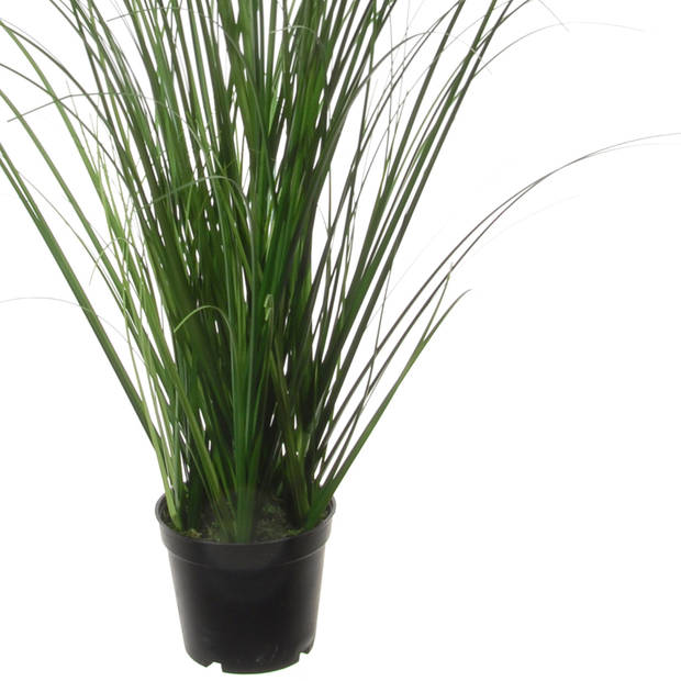 Louis Maes Quality kunstplant - Siergras bush - donkergroen - H55 cm - in pot - Kunstplanten