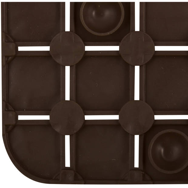 MSV Douche anti-slip mat en droogloop mat - Venice badkamer set - rubber/microvezel - bruin - Badmatjes