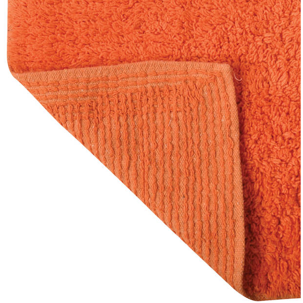 MSV Badkamerkleedje/badmat voor op de vloer - oranje - 45 x 70 cm - Badmatjes