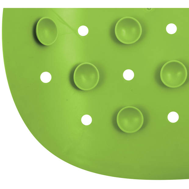 MSV Douche anti-slip mat en droogloop mat - Venice badkamer set - rubber/microvezel - limegroen - Badmatjes