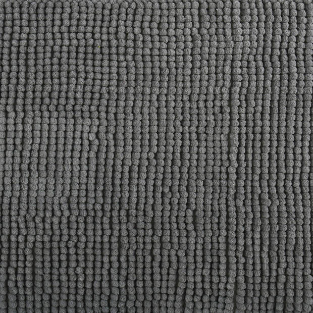 MSV badkamer droogloop mat/tapijtje - 40 x 60 cm - en zelfde kleur zeeppompje 260 ml - grijs - Badmatjes