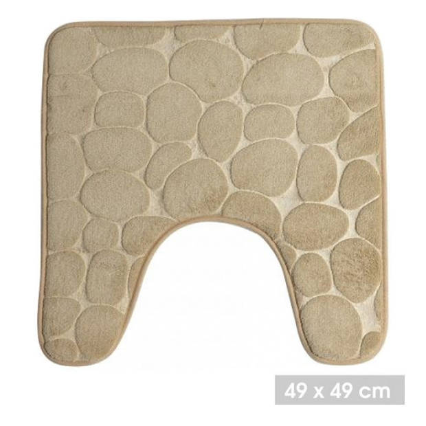 Urban Living Badkamerkleedje/wc badmat tapijt - memory foam - beige - 49 x 49 cm - Badmatjes