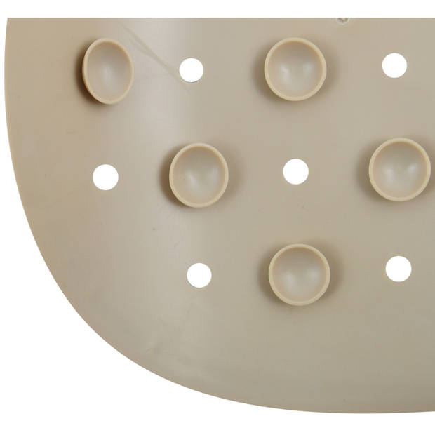 MSV Douche anti-slip mat en droogloop mat - Sevilla badkamer set - rubber/microvezel - beige - Badmatjes