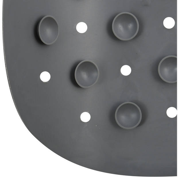 MSV Douche/bad anti-slip mat badkamer - rubber - grijs - 54 x 54 cm - Badmatjes