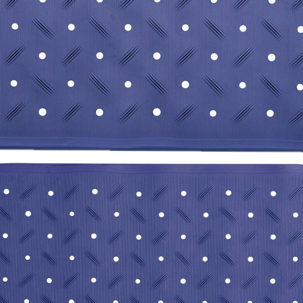 MSV Douche/bad anti-slip matten set badkamer - rubber - 2x stuks - donkerblauw - 2 formaten - Badmatjes