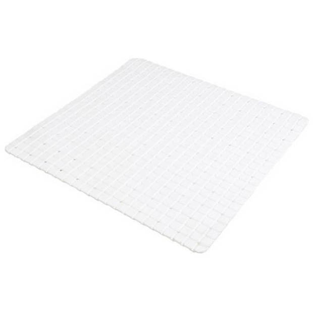 Urban Living Douche anti-slip en droogloop mat/tapijt - badkamer set - rubber/polyester - parel wit - Badmatjes