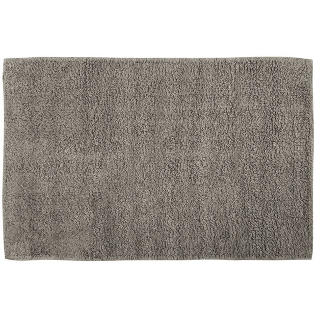 MSV badkamer droogloop mat/tapijt - Bologna - 45 x 70 cm - bijpassende kleur zeeppompje - taupe - Badmatjes