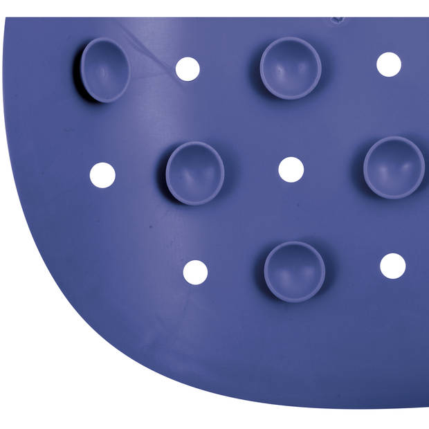 MSV Douche/bad anti-slip mat badkamer - rubber - blauw - 36 x 97 cm - Badmatjes
