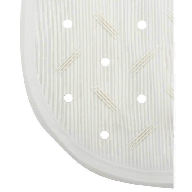 MSV Douche/bad anti-slip mat badkamer - rubber - wit - 36 x 65 cm - Badmatjes